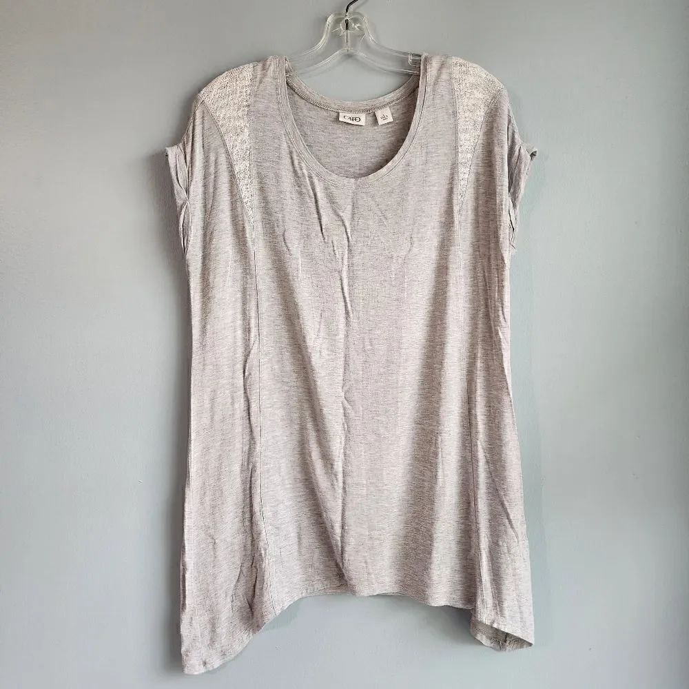 Cato Gray Flared Short Sleeve Tunic
